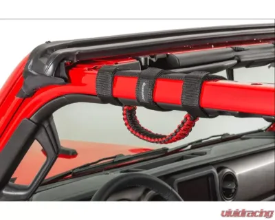 Quadratec Paracord Front Grab Handle Pair Red for Jeep 1997-2021 - 14018 1703